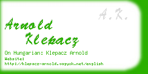 arnold klepacz business card